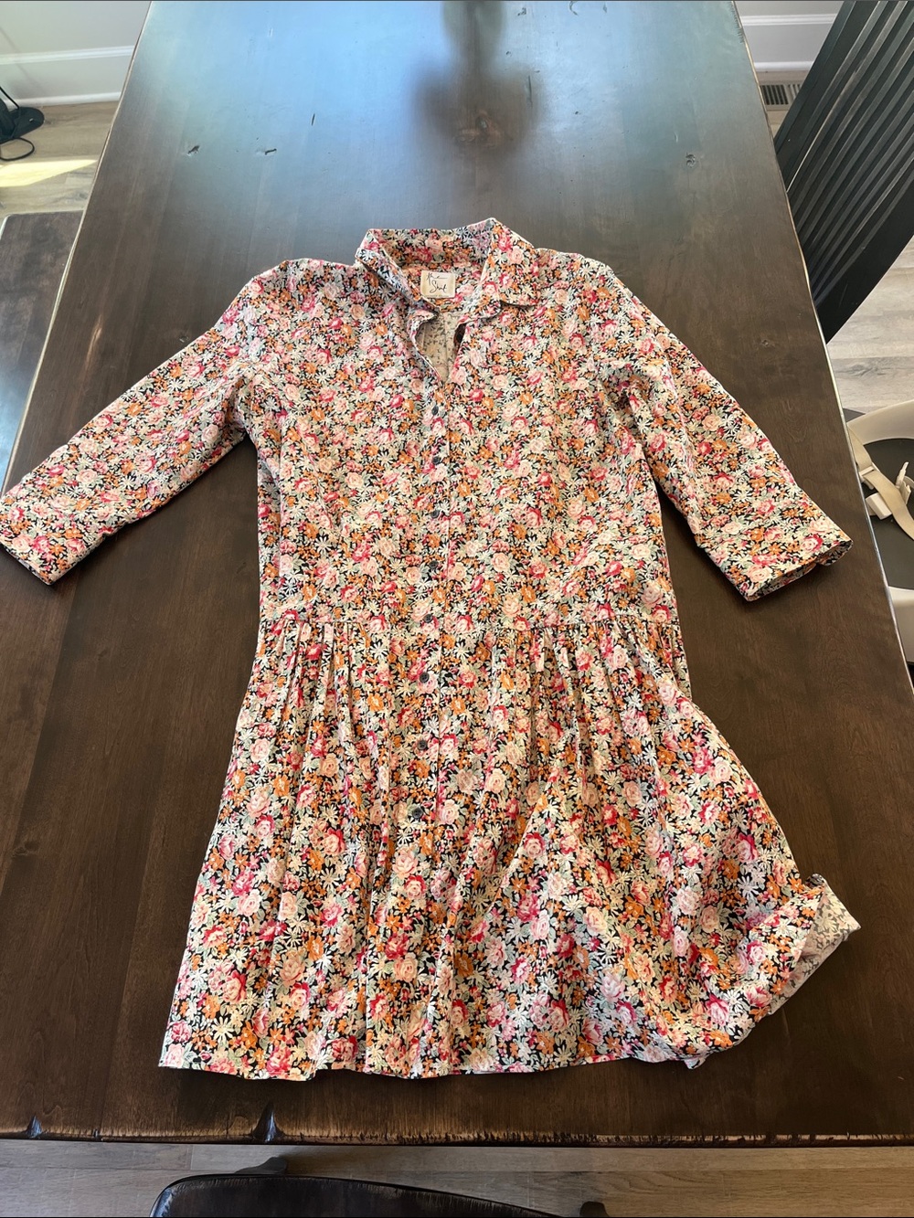 Women’s Floral Button-Front Dress - Pink Multi
